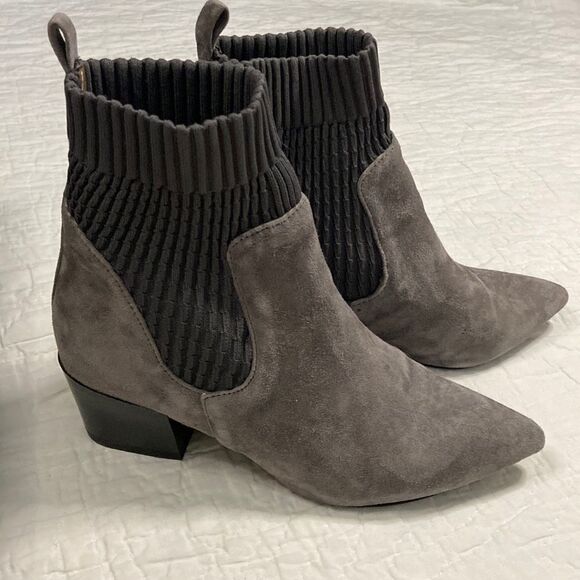Kensie Lylla Suede and Knit Gray Booties size 8 - Picture 1 of 10